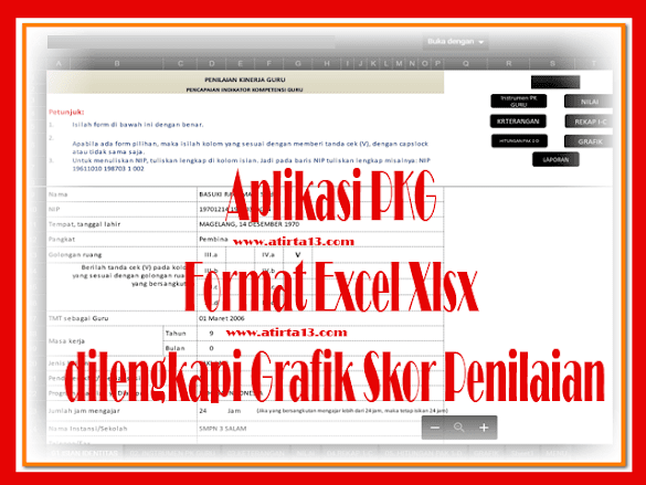 Aplikasi Pkg Format Excel Xlsx Dilengkapi Grafik Skor Penilaian
