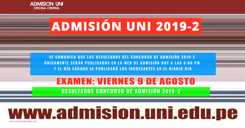 Resultados UNI 2019-2 (Viernes 9 Agosto) Tercera Prueba de Física y Química - Lista de Ingresantes - Examen Admisión - Universidad Nacional de Ingeniería - www.uni.edu.pe Resultados UNI 2019-2 (Viernes 9 Agosto) Tercera Prueba de Física y Química - Lista de Ingresantes - Examen Admisión - Universidad Nacional de Ingeniería - www.uni.edu.pe