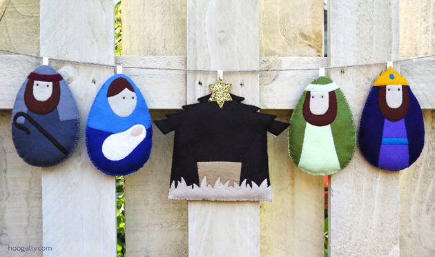 belén hecho a mano con tela de fieltro