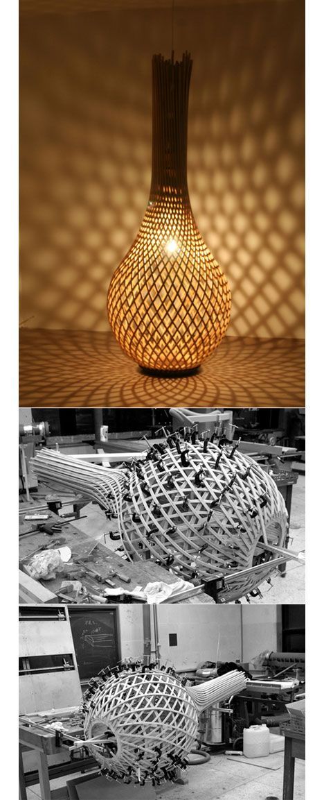 Contoh kerajinan lampu hias  dari bambu yang keren 