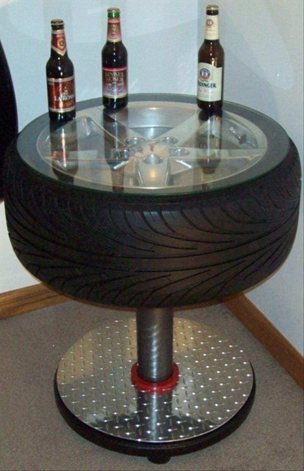 How to Recycle Glass Top Coffee Table from Used Car Tires