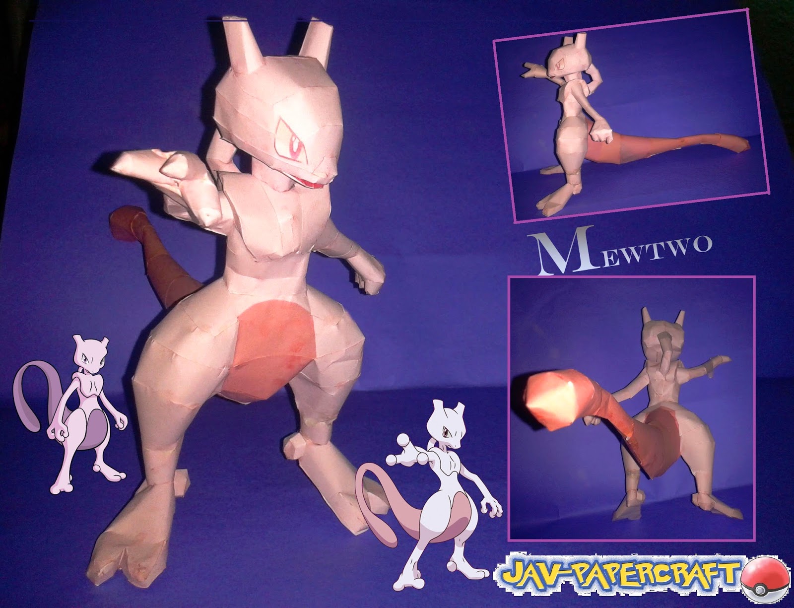 Mewtwo Paper Toy