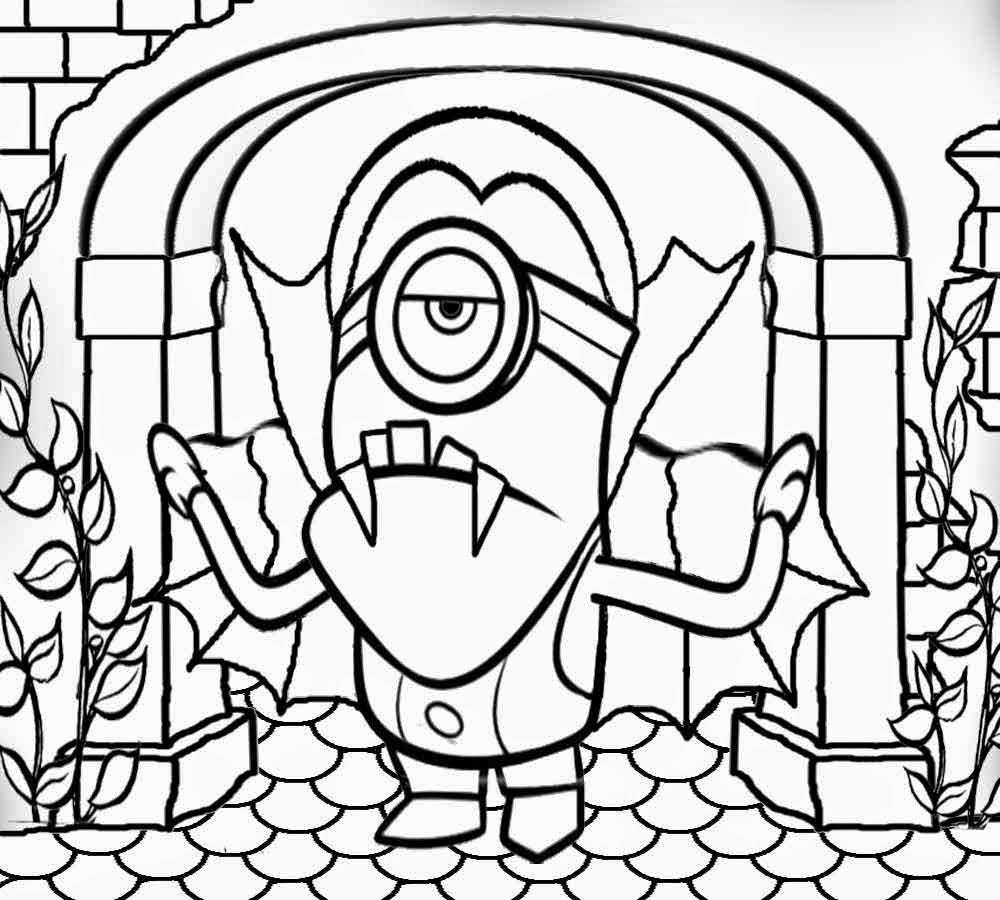 Minion Vampire Halloween Costumes Coloring Pages