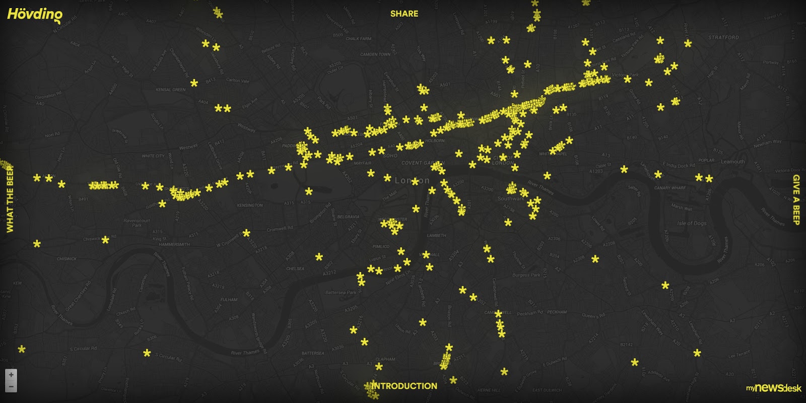 Give a beep: an initiative to help improving London cycling safety