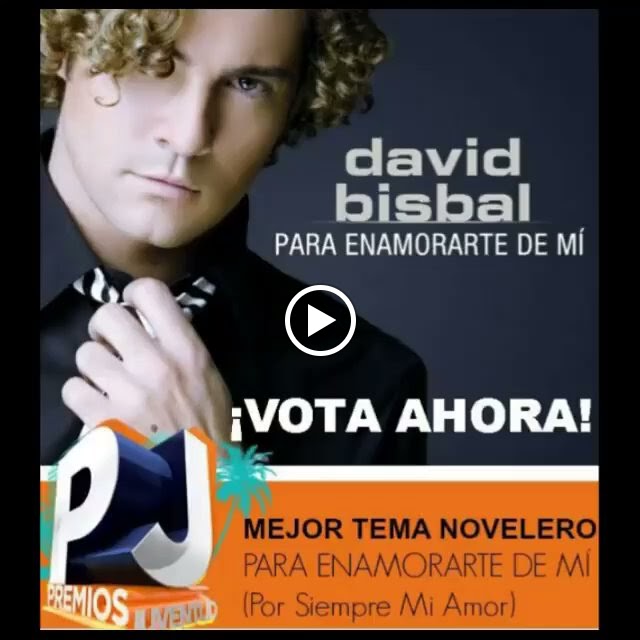 Vota a David Bisbal, Para Enamorarte de Mi, Premios Juventud, Mejor Tema Novelero