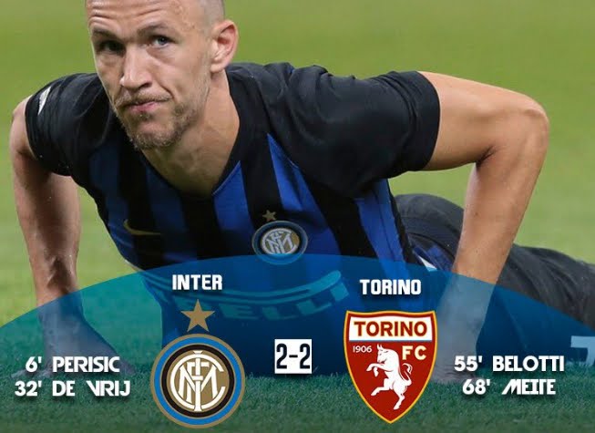 Inter rimontata dal Torino: a Perisic e De Vrij rispondono Belotti e Meité.