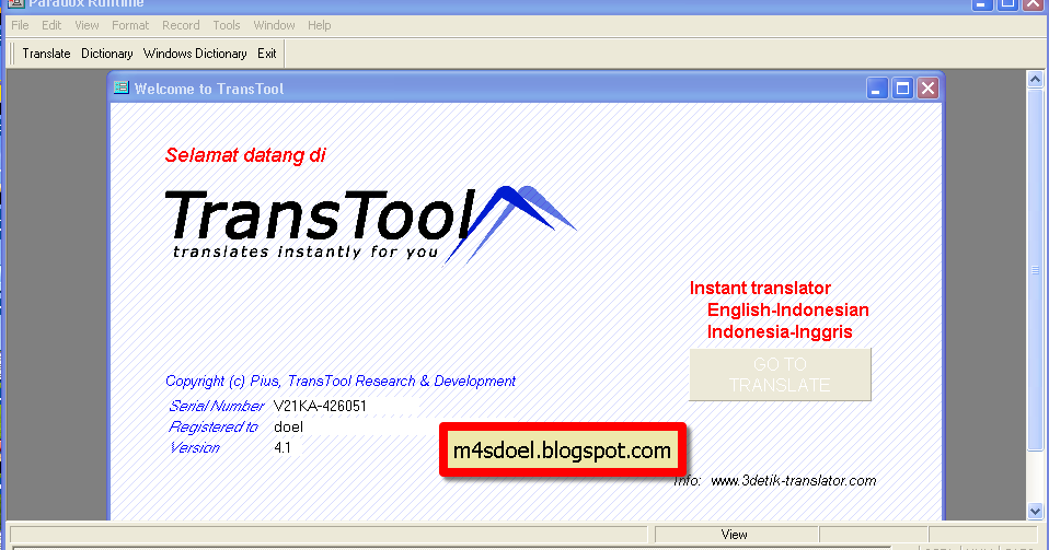 m4sdoelblog Transtools 9 Full Portable Kamus Terjemahan