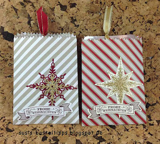 Variation mit Stern Susis Basteltipps: Verpackung für Pulmoll Mini-Adventskalender mit Stampin' Up! Mini-Leckereientüte