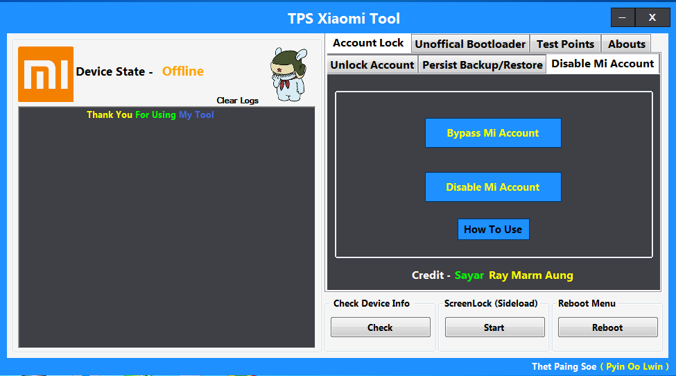 Mi account unlock tool password