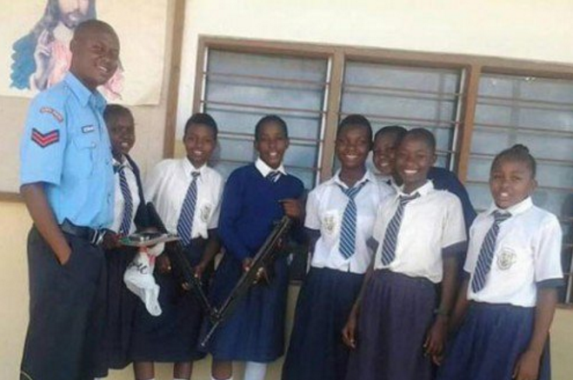 5 Police officer goes against service order by allowing pupils hold his firearms