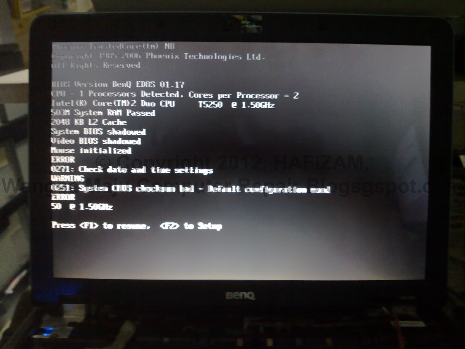 WANGSA MAJU COMPUTER REPAIR BAIK PULIH BENQ JOYBOOK S32 TAK BOLEH