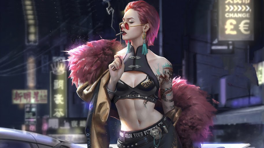 Cyberpunk, Girl, Digital Art, Sci-Fi, 4K, #127