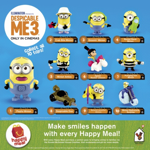 Various McDonalds Happy Meal Toy 2017 Despicable Me 3 Minions Character Toys 