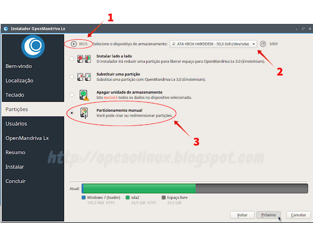 Opções de instalação do OpenMandriva Lx 3.0 Opções de instalação do OpenMandriva Lx 3.0