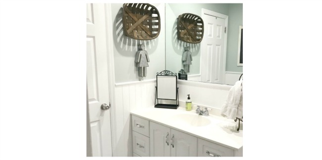 Vanity and mirror in the bathroom