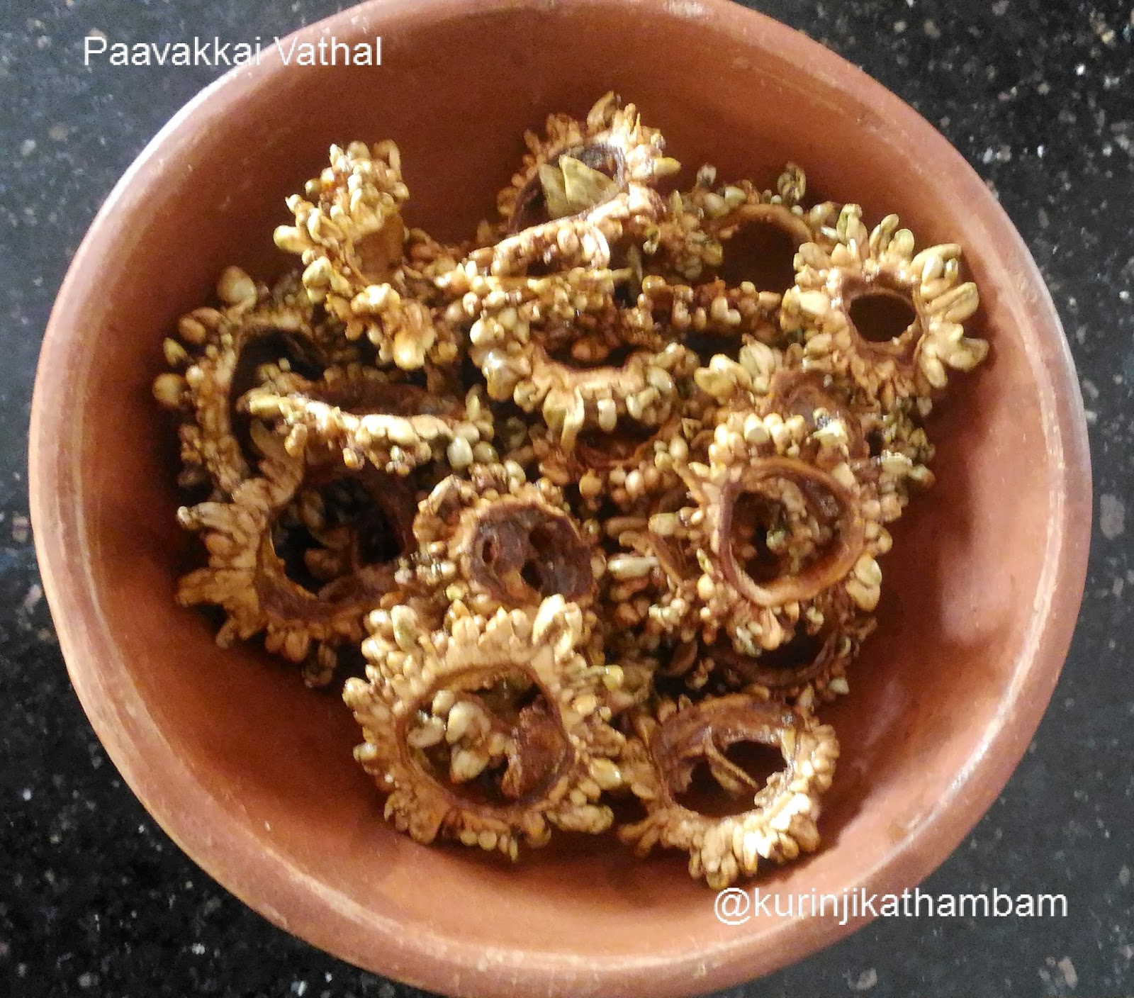 Sun Dried Bitter Gourd / Pavakkai Vathal Vathal Recipes Kurinji