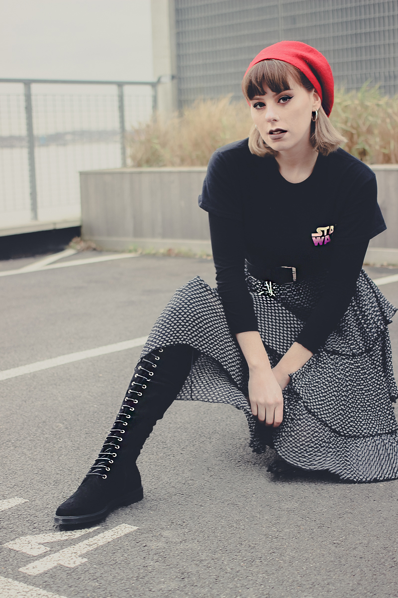 Vetments Inspired Look - The Goodowl Asos Tiered Skirt, Circle Hoop Chain Belt - The Goodowl