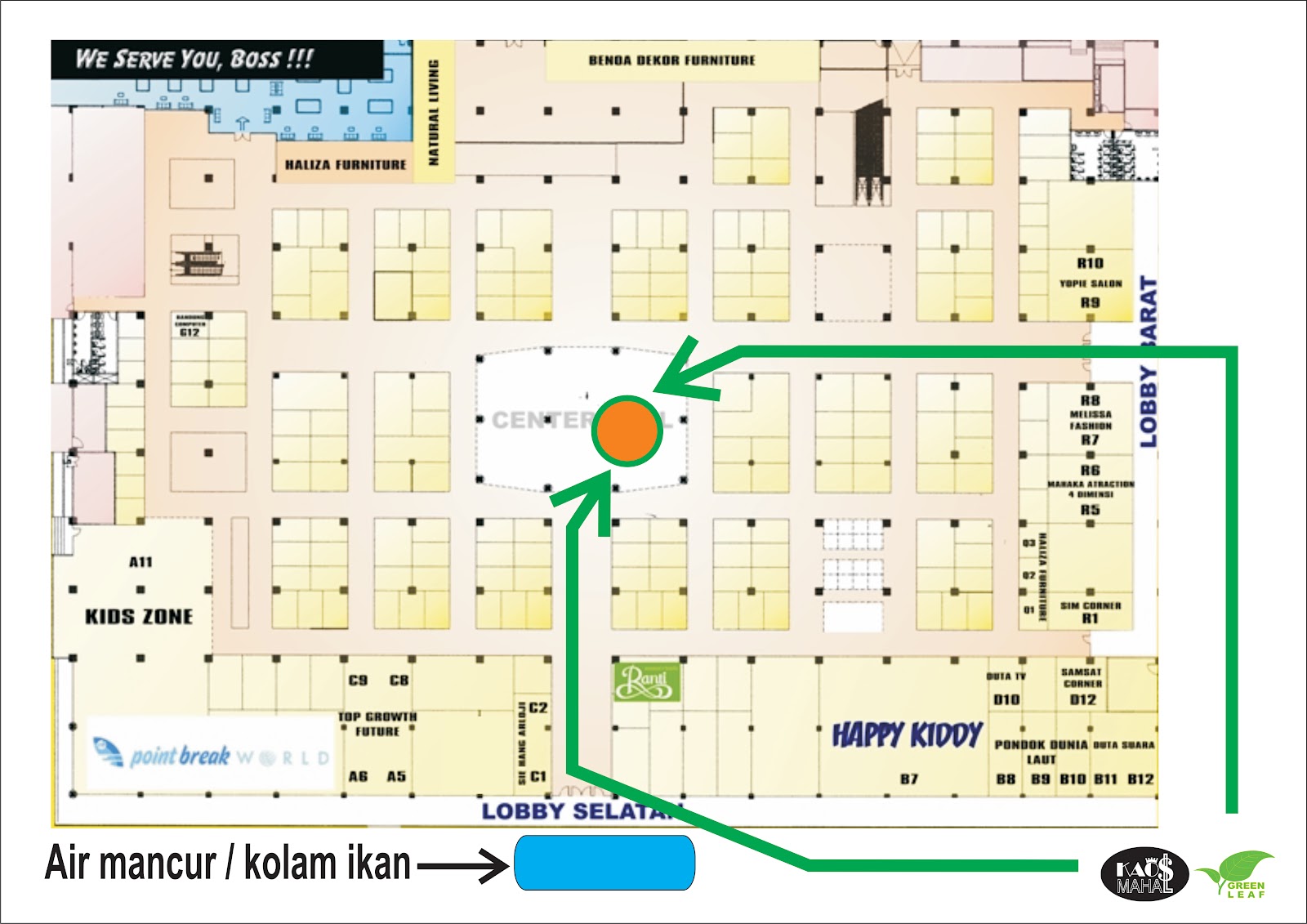 Denah / Peta Lokasi Outlet di Duta Mall Banjarmasin | KAO$ MAHAL
