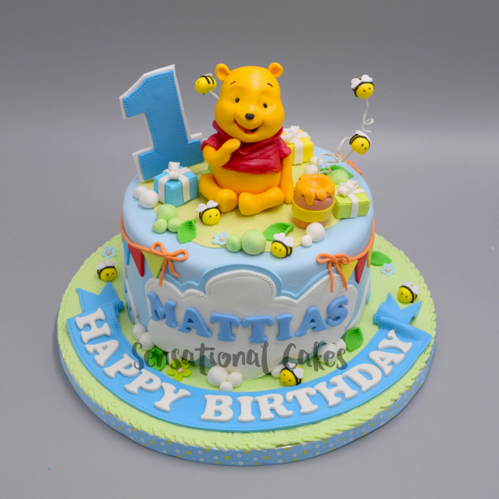 The Sensational Cakes Winnie the Pooh garden theme 1st year baby boy birthday cake Singapore 