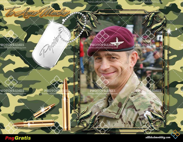Marco digital para fotos con estilo militar