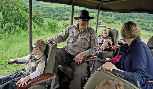 Prince Albert, Princess Charlene, and their children Prince Jacques and Princess Gabriella in South Africa