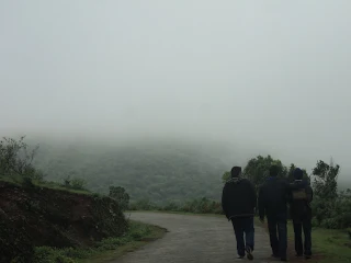 Hikers ascend the mullayanagiri peak, one of the highest in Karnataka