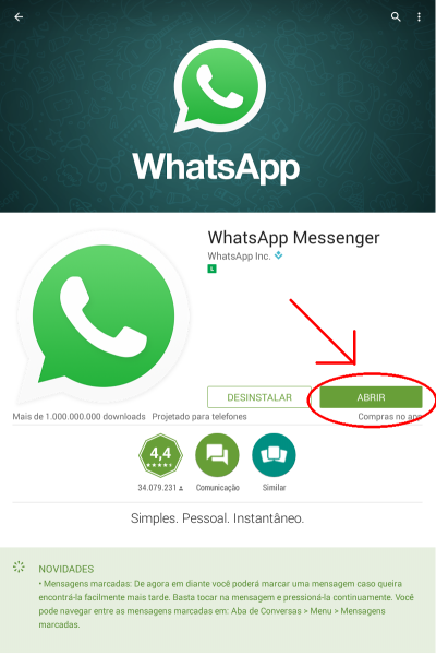 como baixar o whatsapp