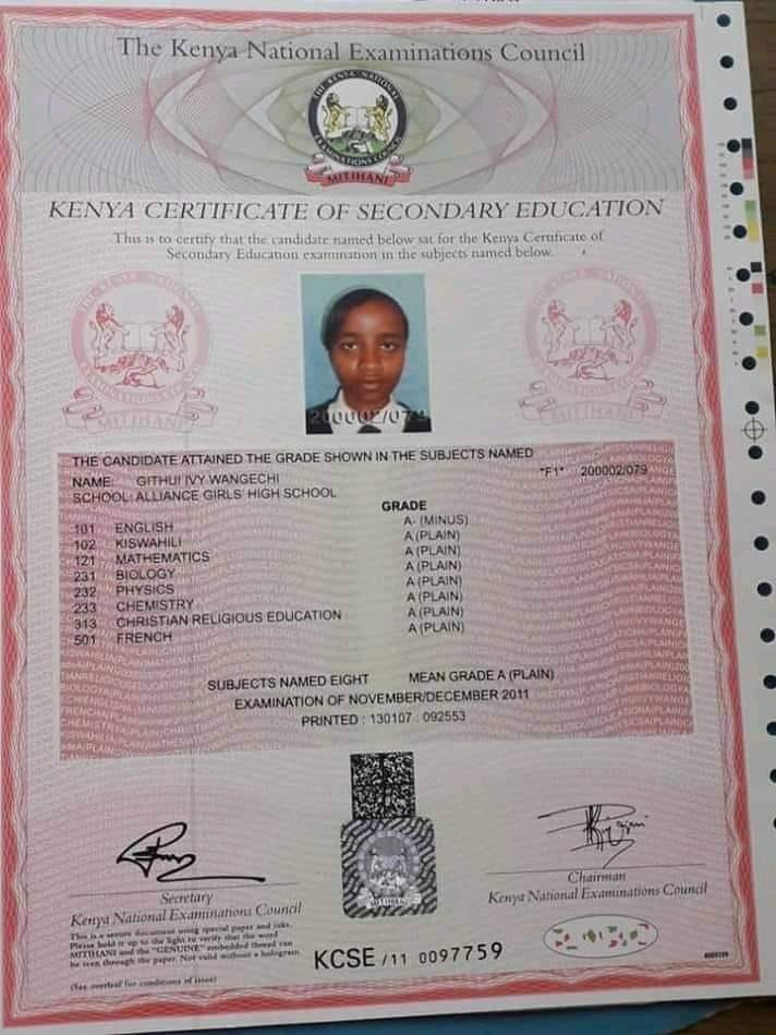 She scored straight As, KCSE result slip of late IVY WANGECHI leaves Kenyans cursing NAFTALI KINUTHIA (PHOTO) Ivy%2Bpic - She scored straight As, KCSE result slip of late IVY WANGECHI leaves Kenyans cursing NAFTALI KINUTHIA (PHOTO)