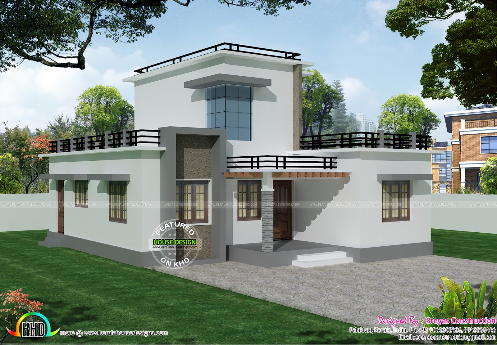 Small house 1300 sq-ft - Kerala home design and floor plans - 8000+ houses
