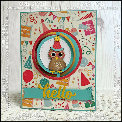 Painted Mountain Cards: C4C468 Pivoting Owl Birthday Card