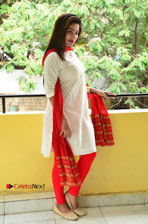 Telugu Actress Vrushali Stills in Salwar Kameez at Neelimalai Movie Pressmeet  0026