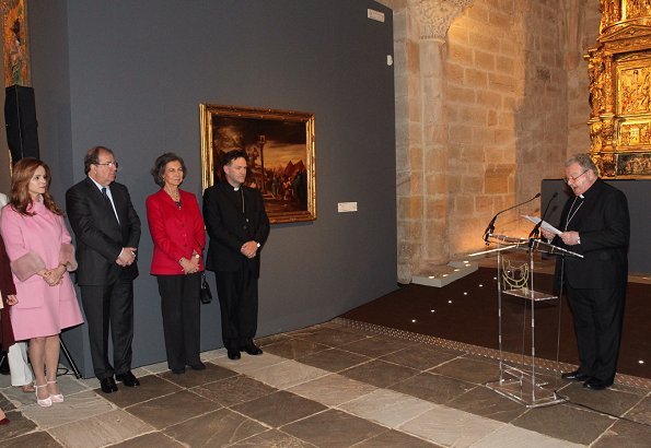 Queen Sofia attended the opening of "The Ages of Man: Mons Dei" exhibition organized by Las Edades del Hombre Foundation in Aguilar de Campoo