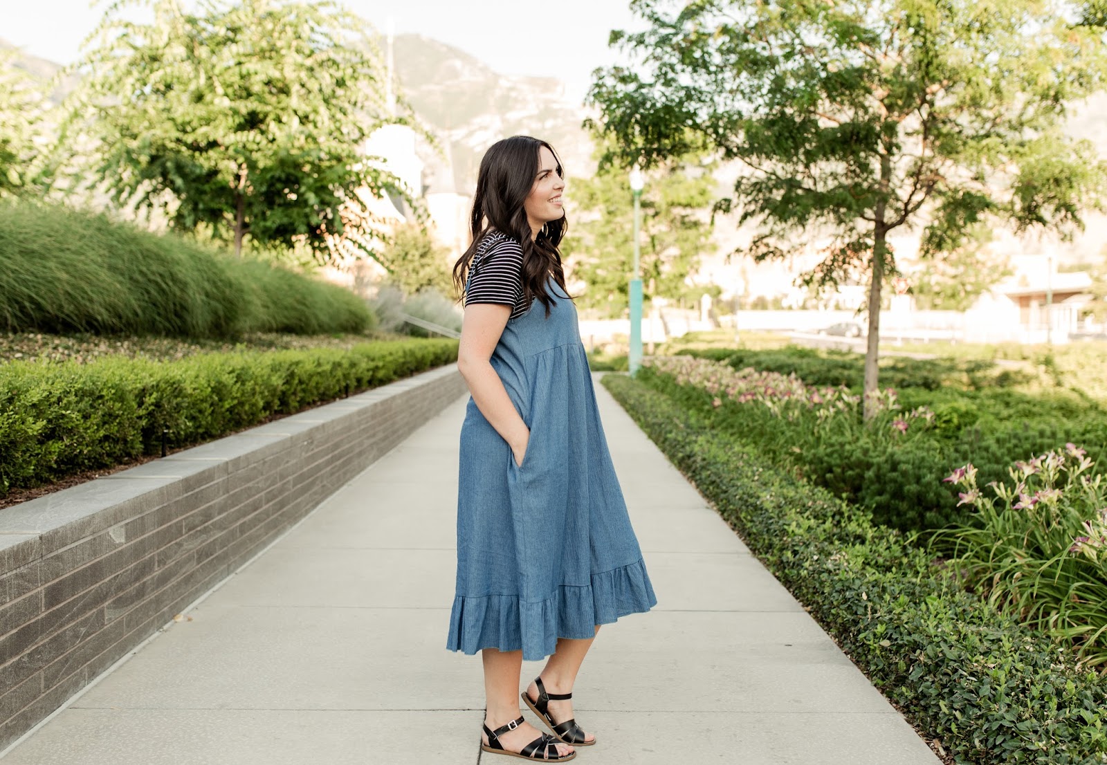 chambray jumper dress