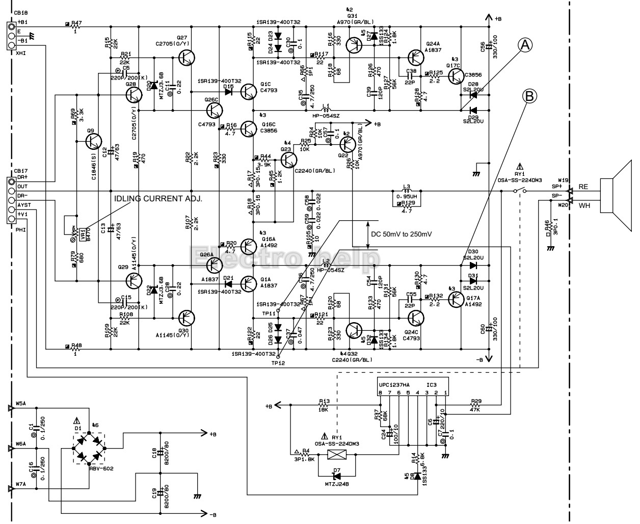 Electro help Yamaha YST SW320 Subwoofer Circuit diagram adjustments