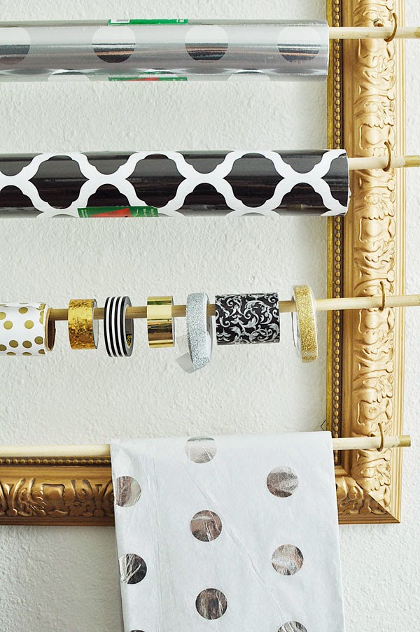 Diy Picture Frame Gift Wrap Organizer Monica Wants It