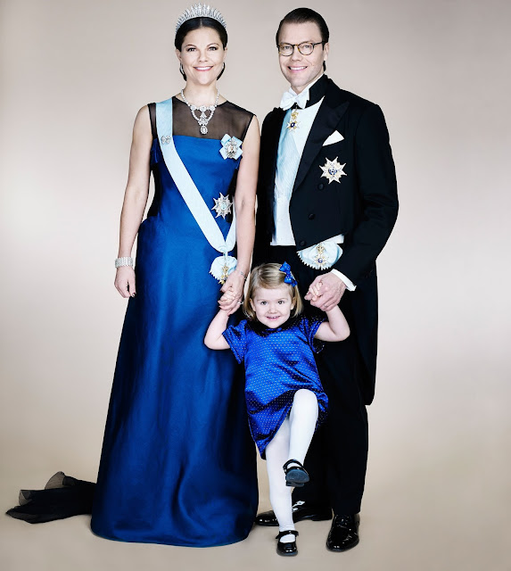 Crown Princess Victoria, Prince Daniel and Princess Estelle New official portrait of Swedish Crown Royal Family