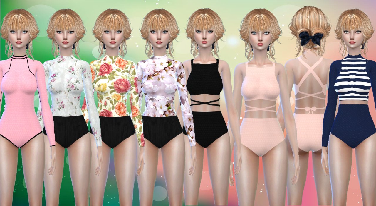 Sims 4 Ccs The Best Swimsuits By Darkiie Sims