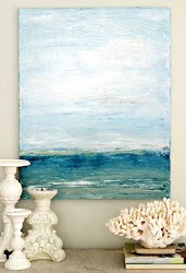 abstract ocean diy painting wall coastal beach paintings decor shell canvas paint sea palette knife memories vacation living beachblissliving completely