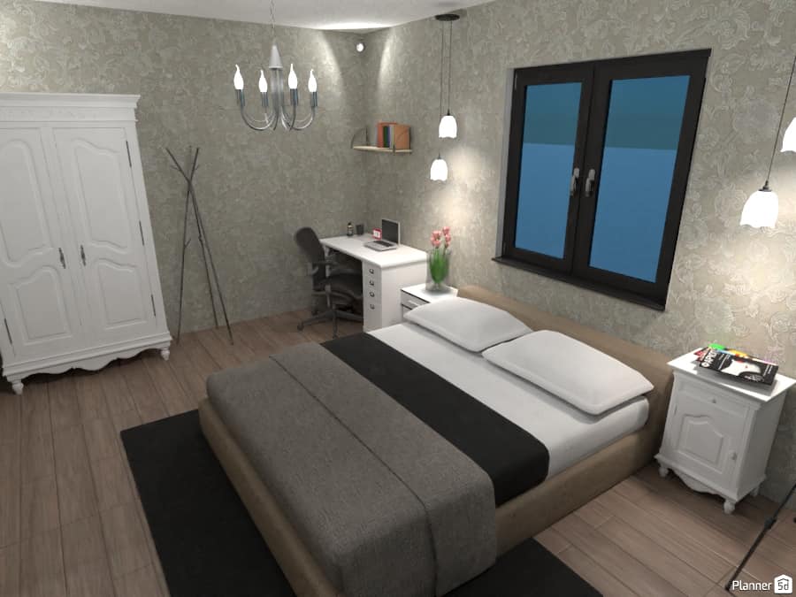Custom 2 Bedrooms Apartment With Black Furniture Decorating Ideas