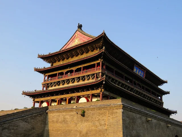 Drum tower during the golden hour in Xi'an China