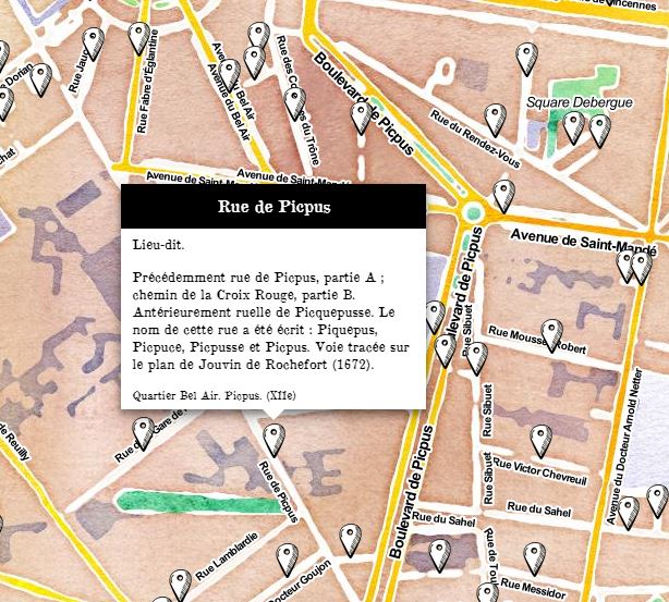 Carte historique des noms de rues | Visites guidées à Paris :   de 50 ...