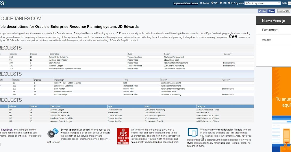 JDE & More [JDE Edwards] JDETables Reference  Tables