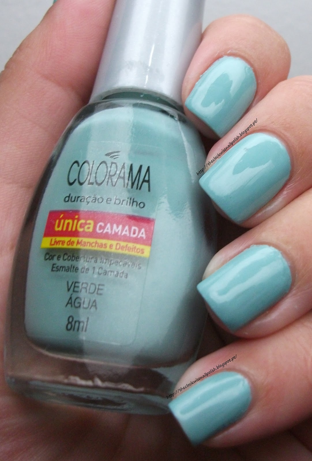 The Clockwise Nail Polish: Colorama Verde gua & Crystal 604