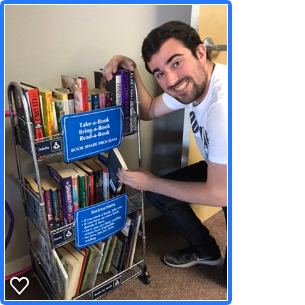 Book Share Program - added a traveling book share cart to the community room of the Elks Lodge.