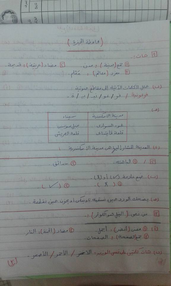 الاجابات النموذجية لامتحانات اللغة العربية للرابع الابتدائى نصف العام ٢٠١٨ لمختلف المحافظات والإدارات 3