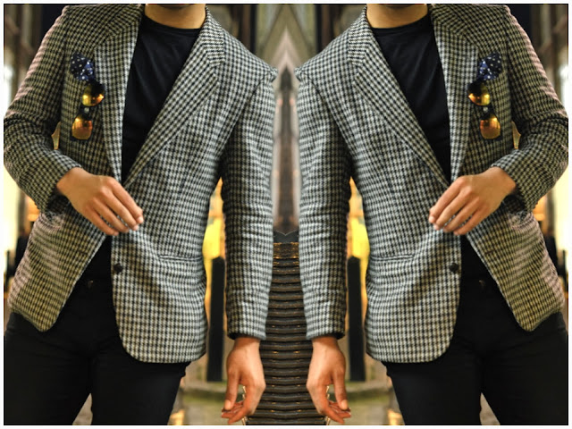 Omiri Thomas - Zara T Shirt, Principles Houndstooth Blazer, Zara Jeans ...
