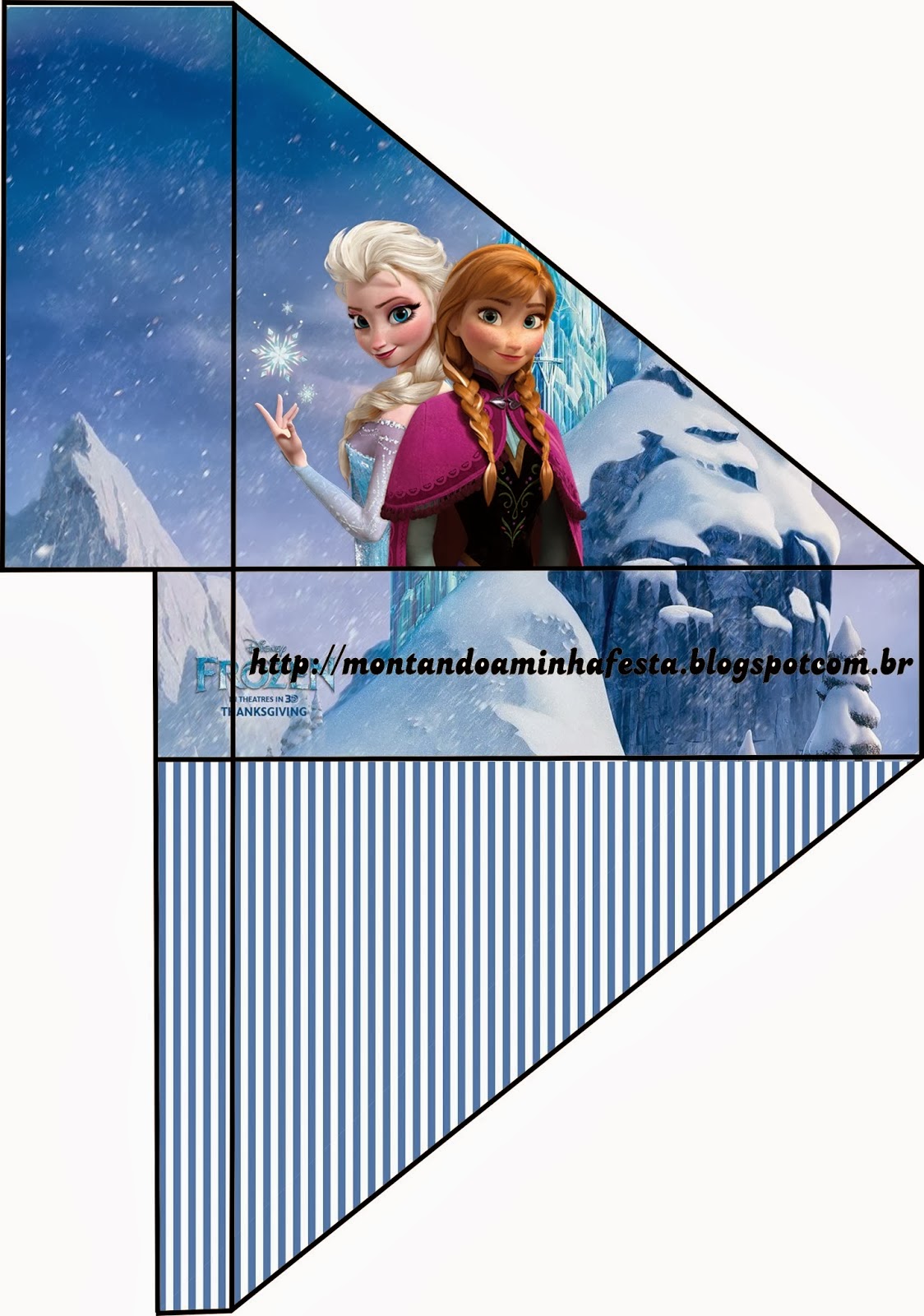 Frozen Free Party Printables. Free Printable Napkin holder.