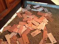 Messages on the Griffith Park Teahouse floor, July 24, 2015