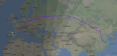ruta aérea madrid shanghai directo