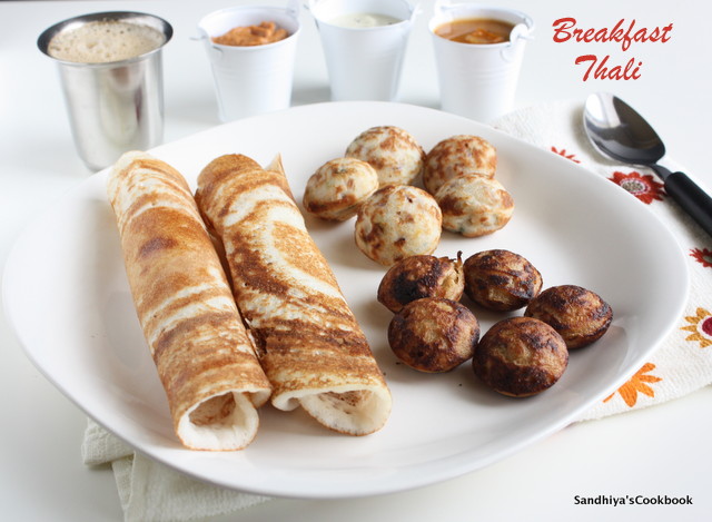 Sandhiya's Cookbook: South Indian Breakfast Menu -1 | Breakfast Thali